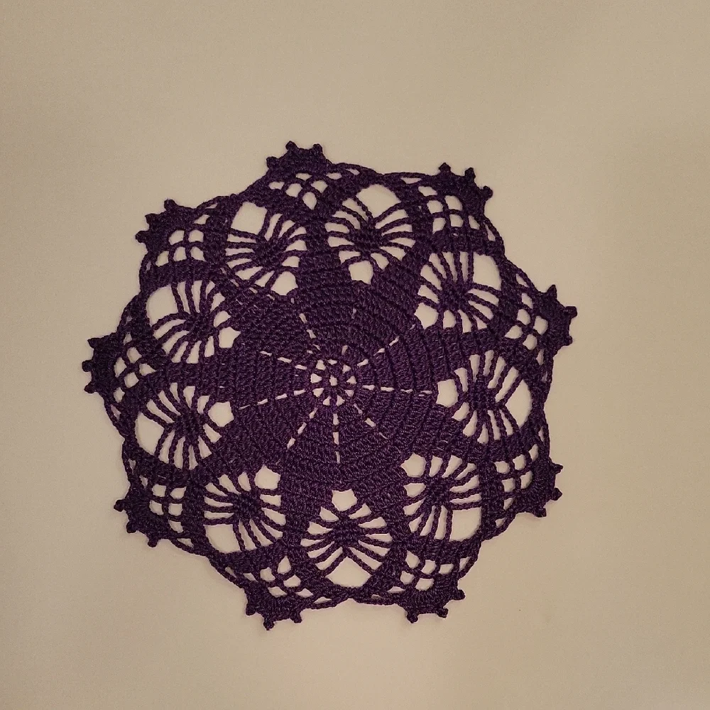 Elegant Purple Crochet Doily